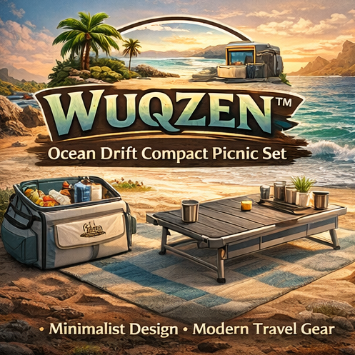 WUQZEN™ Ocean Drift Compact Picnic Set – Minimalist Camping Dining Kit, Portable Outdoor Essentials, Travel Gear